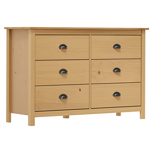 vidaXL Credenza Hill 125x40x80 cm Legno Massello di Pino