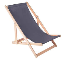 Sedia a sdraio pieghevole in legno – Sedia a sdraio pieghevole con braccioli, sedia a sdraio in legno da giardino, balcone, sedia a sdraio da giardino (grigio)