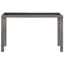 vidaXL Tavolo da Giardino Robusto Elegante Tavola Arredi per Esterni Patio in Polyrattan Antracite 123x60x74 cm Ripiano in Vetro Telaio in Acciaio