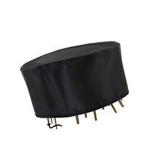 litulituhallo - Copritavolo rotondo da giardino per patio e sedie, in tessuto impermeabile, 230 x 110 cm, colore: Nero