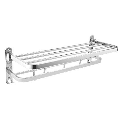 WLVG Portasciugamani per Bagno a Parete, portasciugamani in Acciaio Inox con Barre portasciugamani, portasciugamani a Parete, mensola portasciugamani, 60 cm
