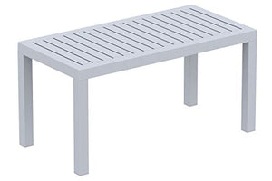 Tavolo Giardino Rettangolare Ocean in Polipropilene - Tavolino Salotto Giardino in Robusta Plastica Resistente ai Raggi UV e Facile da Pulire I Tavolo caffè da Balcone Alt. 45 cm, Colore:Grigio