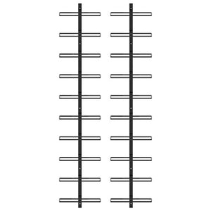 Portavini da Parete, Scaffale Vini Scaffale a Parete in Ferro verniciato a polvere per 20 Bottiglie Supporto Bottiglie Porta Bottiglie, 27 x 9 x 126,2 cm