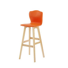 Sgabelli da Bar Sedia da Bar Casual Moderna in Legno in Pelle PU per la Colazione Sedia da Bar (Color : Orange, Size : A)