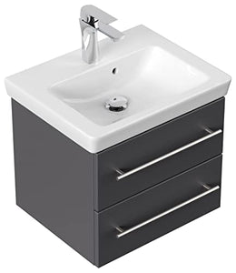 emotion Lavabo con mobiletto, Legno, Antracite Lucido, 50, 2 unità
