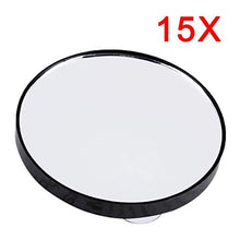 Specchio ingranditore per il trucco 5X 10X 15X Specchio ingranditore per il trucco con due ventose Attrezzi per cosmetici Specchio per il bagno con specchio rotondo piccolo - Nero