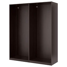 PAX armadio con ante scorrevoli 200x66x80 cm nero-marrone/vetro specchio Auli