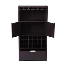 Mendler Portabottiglie Mobile per Vini HWC-F66 35x62x120cm Marrone Scuro
