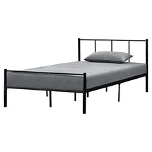 [en.casa] Struttura Letto in Metallo con Testiera e Pediera 120 x 200 cm Nero