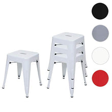 Set 4X sgabelli poggiapiedi bistrot Design Industriale HWC-A73 Metallo Verniciato Bianco