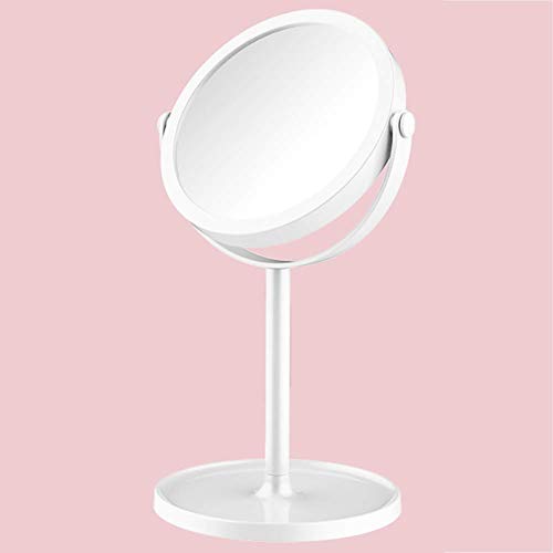 Specchio cosmetico, specchio cosmetico girevole a 360 °, specchio cosmetico con ingrandimento normale e 5x 2-in-1, specchio per trucco da tavolo bifacciale adatto per specchio da barba per bagno in c