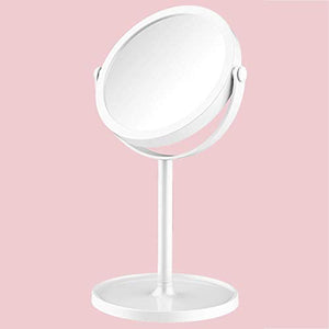 Specchio cosmetico, specchio cosmetico girevole a 360 °, specchio cosmetico con ingrandimento normale e 5x 2-in-1, specchio per trucco da tavolo bifacciale adatto per specchio da barba per bagno in c