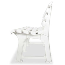 Tidyard- Panchina da Giardino, Panchina da Esterno in Plastica 145,5x49x74 cm Bianco