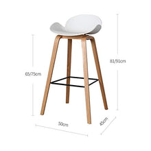 Sgabello da bar Sgabello Alto in Legno massello Sgabello Alto casa Sgabello caffè Sgabello Bianco for la Colazione Moderno (Size : 65cm)