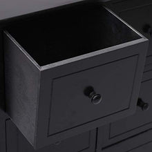 FAMIROSA Armadietto con 6 Cassetti Nero 60x30x75cm, Legno di Paulownia
