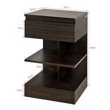 SoBuy® Tavolino da divano, tavolino da soggiorno, Comodini letto,con cassetto,FBT49-BR,IT
