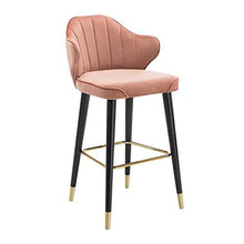 LYRWISHJD Colazione Sgabelli da Bar da Cucina Sedie da Bar in Velluto Sgabelli da Bar con Gambe in Metallo Placcati Sgabelli Alti 5 Colori Disponibili (Color : Pink, Size : Seat Height:74cm)