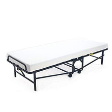 XJAXY Letto di Metallo Pieghevole con Materasso, Aggiuntivo Extra Letto per Gli Ospiti con Memory Foam Materasso E Portatile Telaio in Metallo su Ruote - Facile Bagagli - Risparmio di Spazio