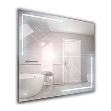 Furnika Specchio da bagno a LED SP3, 65 x 60 cm, con interruttore touch, 11 W, 250 lm, luce bianca fredda 6500 K, prodotto nell'Unione Europea.