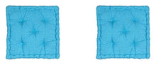Homevibes - Cuscino per sedia, quadrato, set di 2 cuscini per pavimento o pallet, dimensioni 40 x 40 x 7 cm, per interni ed esterni, realizzato in 100% cotone, ideale per decorazione (Aguamarina)