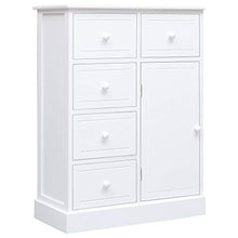 SKM Credenza con 10 Cassetti Bianca 113x30x79 cm in Legno (24.5kg)
