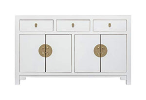 Fine Asianliving Credenza Cinese Bianca - Orientique Collezione L140xP35xA85cm Armadio Cinese Cassettiera cinese Armadi cinesi Mobili Asia orientale140 x 85 x 35