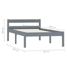 SKM Giroletto Grigio in Legno Massello di Pino 90x200 cm (12.92kg)