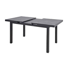 Gartentraum Anhtrazit Alu Tavolo da Giardino allungabile 130/240cm - Tavolo allungabile Turnu / 76x130/160x75cm (HxWxD)