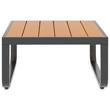 Tidyard Set Divano da Giardino 4 pz ad Angolo, Set di Mobili da Giardino, Set Divano Esterno Cuscini in Alluminio WPC