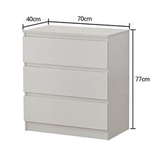 TUKAILAI, cassettiera per Camera da Letto, Comodino con cassetti in Legno, Comodino per Camera da Letto, Soggiorno, Bianco, 3 Dreawers