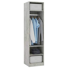 FAMIROSA Armadio Grigio Cemento 50x50x200 cm in Truciolato