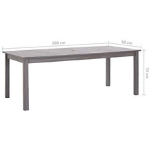 Qnotici Tavolo da Giardino in Legno massello di Acacia, Pratico Tavolo per Il Tempo Libero all'aperto per Famiglie Tavolo da Festa in Cortile 200 x 90 x 74 cm  Grigio
