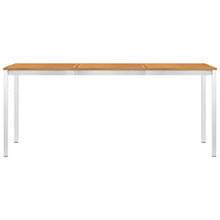 E E-NICES Tavolo da Pranzo Giardino 180x90x75cm Legno Acacia Acciaio Inox