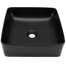 Estink - Lavabo da bagno, a forma quadrata, in ceramica moderna, per lavabo e bagno, 36 x 36 x 12,5 cm, colore: Nero