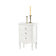 InHouse srls Comodino, Arte povera, in Legno massello e MDF con rifinitura in Bianco Opaco - Mis. 43 x 32 x 64