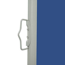 vidaXL Tenda da Sole Laterale Retrattile per Patio Privacy Automatica Schermo Parasole Frangivento 120x500 cm in Tessuto PU Blu Telaio in Ferro