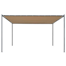 Tidyard Gazebo Pergola da Giardino 4x4m Protezione UV Pergolato da Giardino Esterno Tettoia in Tessuto Beige Struttura in Acciaio