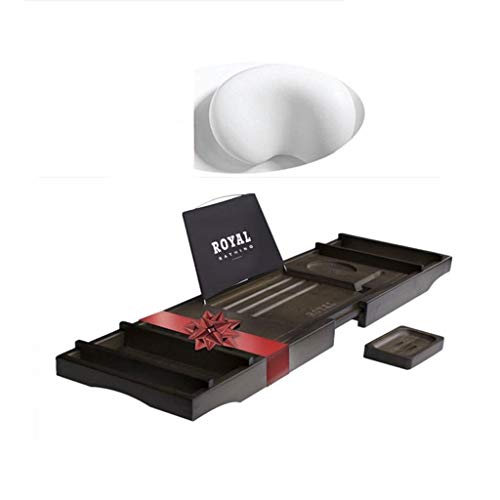 Mensola per Vasca in Legno Massello, Caddy Retro Allungabile con Porta Bicchiere da Vino E Porta iPad/Vaschetta Portaoggetti per Libri, Adatta per La Maggior Parte delle Vasche da Bagno, Marrone