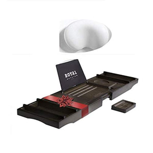 Mensola per Vasca in Legno Massello, Caddy Retro Allungabile con Porta Bicchiere da Vino E Porta iPad/Vaschetta Portaoggetti per Libri, Adatta per La Maggior Parte delle Vasche da Bagno, Marrone