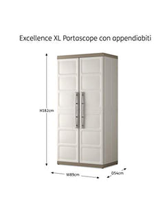 Keter Armadio Excellence XL Portascope con Appendiabiti, Beige, 89 x 54 x 182 Centimetri