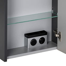 FACKELMANN Denver - Armadietto a specchio da bagno, con illuminazione a LED, 1 anta, 42 cm, colore: Antracite