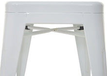 Set 4X sgabelli poggiapiedi bistrot Design Industriale HWC-A73 Metallo Verniciato Bianco