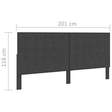 Tidyard Testiera Letto Trapuntata Grigio Scuro in Tessuto 200x200 cm,Comodo e Facile da Pulire