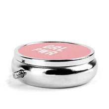 GRL Pwr Pink IEM Contenitore per pillole Rotondo 3 Vani in Metallo Medicina Caso Vitamina Organizzatore Titolare Scatola Decorativa per Viaggi All'aperto