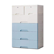 EXCLVEA Armadio Appendiabiti 5 Cassetto Bambini Dresser Governo di immagazzinaggio con Le Serrature (Colore : White Blue, Dimensione : 5 Drawers)
