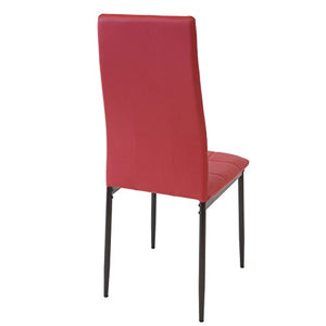 Albatros Sedia per Sala da Pranzo Rimini, Set di 6 sedie, Rosso, SGS Testato