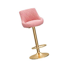 Sgabelli da Bar Sedia Alta qualità Bar Stool Polished Chrome Frame, con schienale flanella cuscino Gambe Golden Bar Sedia,, rotazione di 360 gradi, con poggiapiedi, facile da montare Regolabile Sgabel