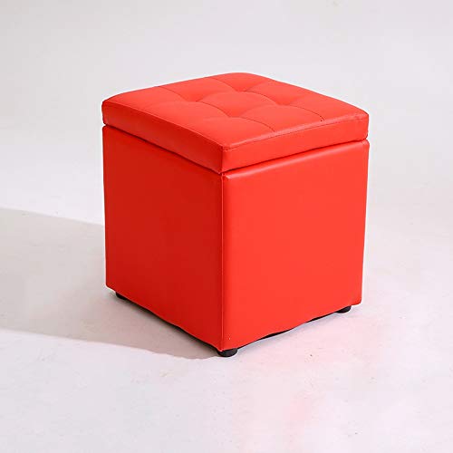 Ksainiy Pouf in Finta Pelle con Scatola di immagazzinaggio Giocattolo con Cerniera Top Imbottito con poggiapiedi in Piedi Panchina con Panca for Soggiorno, Camera da Letto Ufficio con poggiapiedi