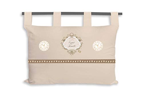 Soleil d'ocre Esprit de Famille - Testiera da Letto, in Cotone, 45 x 70 cm, Colore: Ecru