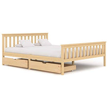 FAMIROSA Giroletto con 2 Cassetti in Legno Massello di Pino 160x200 cm-0340